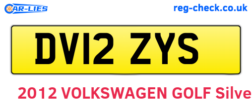 DV12ZYS are the vehicle registration plates.