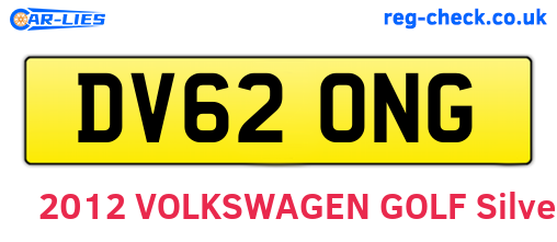 DV62ONG are the vehicle registration plates.