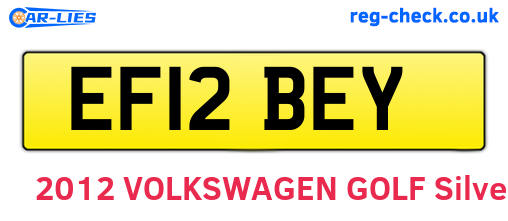 EF12BEY are the vehicle registration plates.