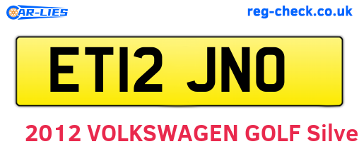 ET12JNO are the vehicle registration plates.