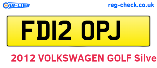 FD12OPJ are the vehicle registration plates.