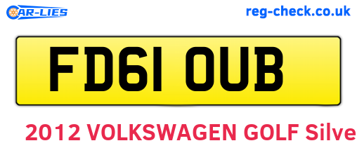 FD61OUB are the vehicle registration plates.