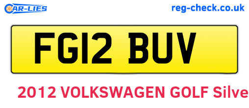 FG12BUV are the vehicle registration plates.