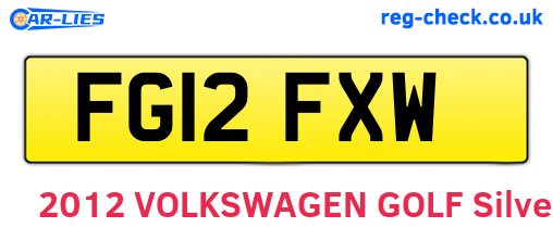 FG12FXW are the vehicle registration plates.