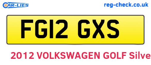 FG12GXS are the vehicle registration plates.