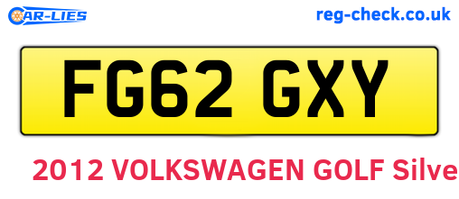 FG62GXY are the vehicle registration plates.