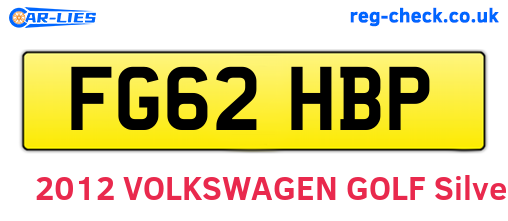 FG62HBP are the vehicle registration plates.