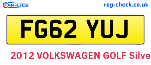 FG62YUJ are the vehicle registration plates.