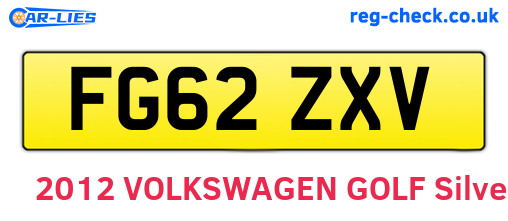 FG62ZXV are the vehicle registration plates.