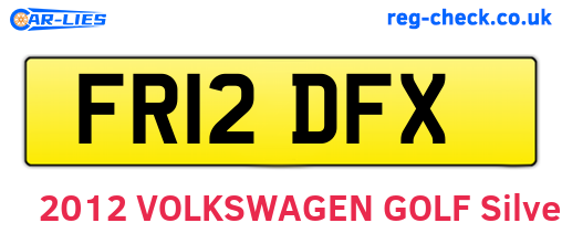 FR12DFX are the vehicle registration plates.