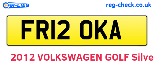 FR12OKA are the vehicle registration plates.