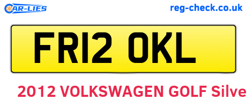 FR12OKL are the vehicle registration plates.