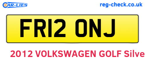 FR12ONJ are the vehicle registration plates.