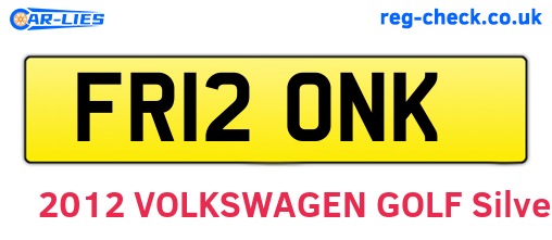 FR12ONK are the vehicle registration plates.