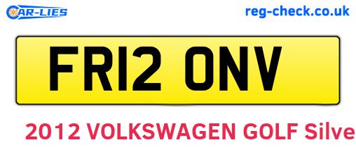 FR12ONV are the vehicle registration plates.