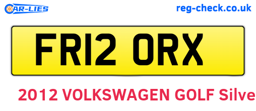 FR12ORX are the vehicle registration plates.