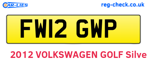 FW12GWP are the vehicle registration plates.