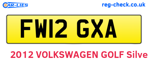 FW12GXA are the vehicle registration plates.