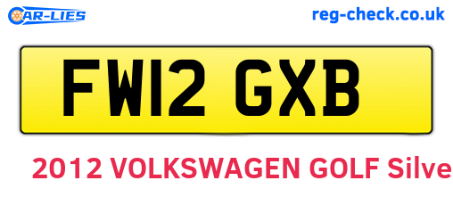 FW12GXB are the vehicle registration plates.