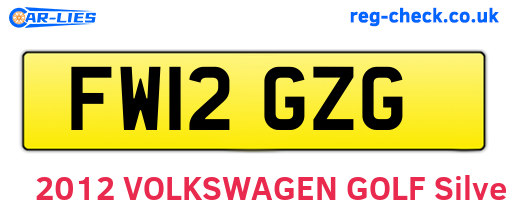 FW12GZG are the vehicle registration plates.