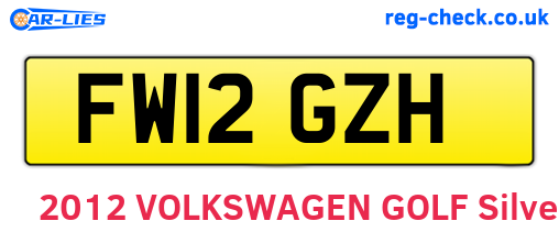 FW12GZH are the vehicle registration plates.