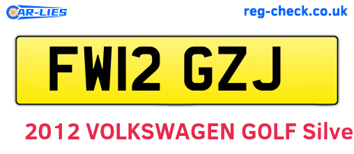 FW12GZJ are the vehicle registration plates.