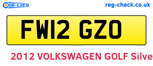 FW12GZO are the vehicle registration plates.