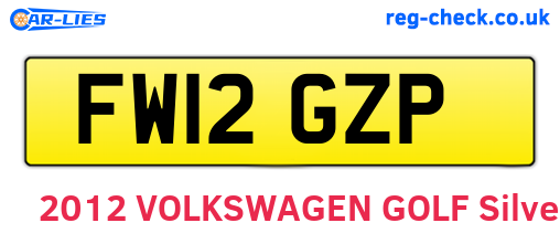 FW12GZP are the vehicle registration plates.