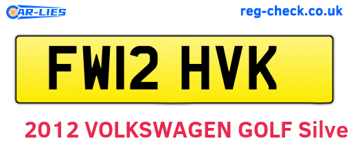 FW12HVK are the vehicle registration plates.