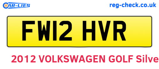FW12HVR are the vehicle registration plates.