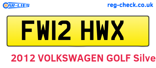 FW12HWX are the vehicle registration plates.