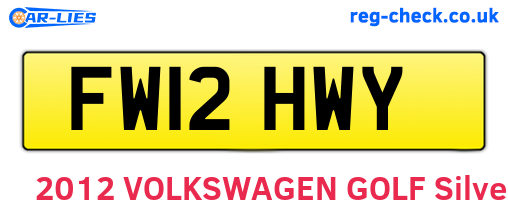 FW12HWY are the vehicle registration plates.