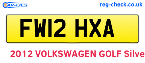 FW12HXA are the vehicle registration plates.
