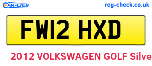 FW12HXD are the vehicle registration plates.