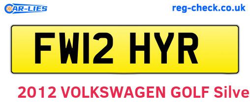 FW12HYR are the vehicle registration plates.
