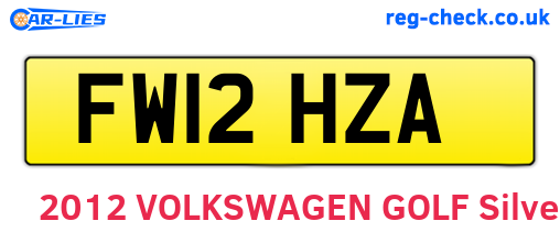 FW12HZA are the vehicle registration plates.