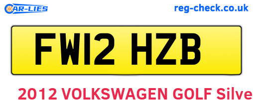 FW12HZB are the vehicle registration plates.