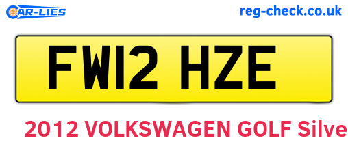 FW12HZE are the vehicle registration plates.