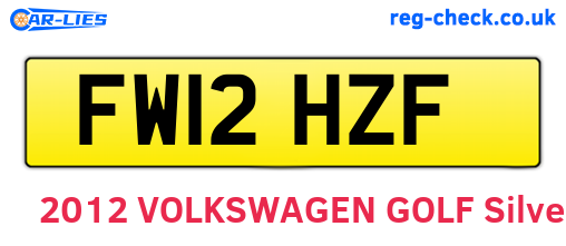 FW12HZF are the vehicle registration plates.