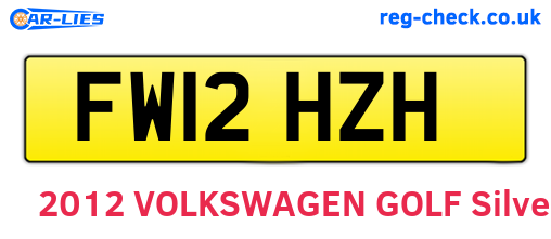 FW12HZH are the vehicle registration plates.