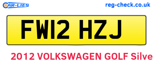 FW12HZJ are the vehicle registration plates.