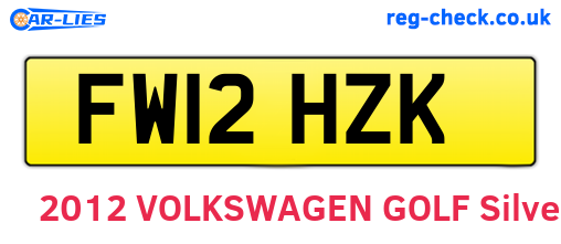 FW12HZK are the vehicle registration plates.