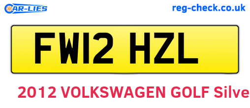 FW12HZL are the vehicle registration plates.