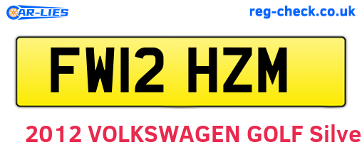 FW12HZM are the vehicle registration plates.
