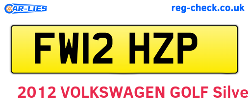FW12HZP are the vehicle registration plates.