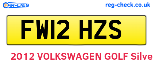 FW12HZS are the vehicle registration plates.
