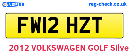 FW12HZT are the vehicle registration plates.