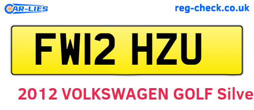 FW12HZU are the vehicle registration plates.