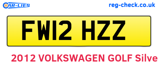 FW12HZZ are the vehicle registration plates.