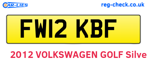 FW12KBF are the vehicle registration plates.